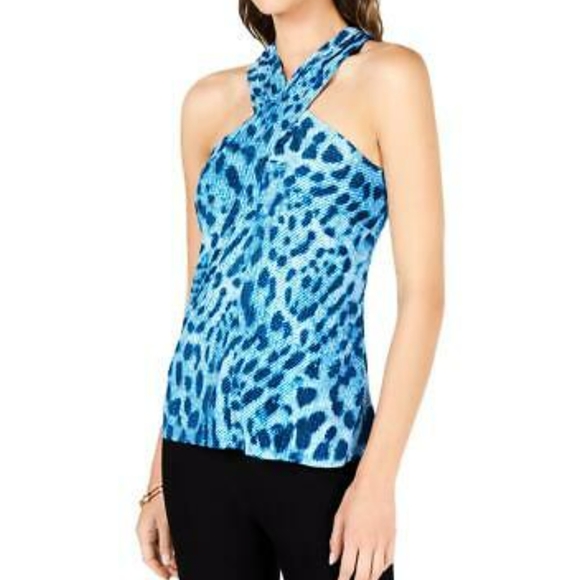 INC International Concepts Tops - NWT INC International Halter Neck Animal Print Top